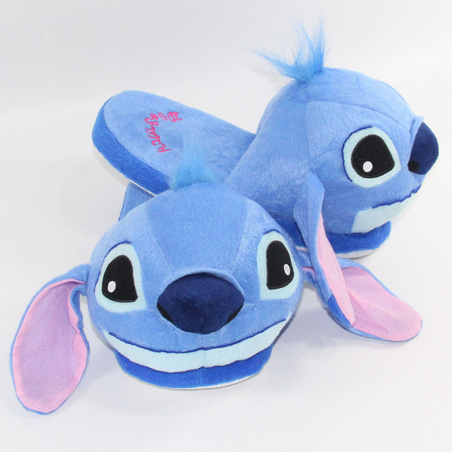 Cartoon Anime Lilo Stitch Cute Plush Stuffed Slippers For Home Cartoon  Winter Shoes Child Adult Toys Gifts - Action Figures - AliExpress